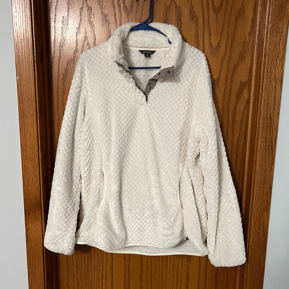 Eddie Bauer Cream Textured Turtleneck Sweater